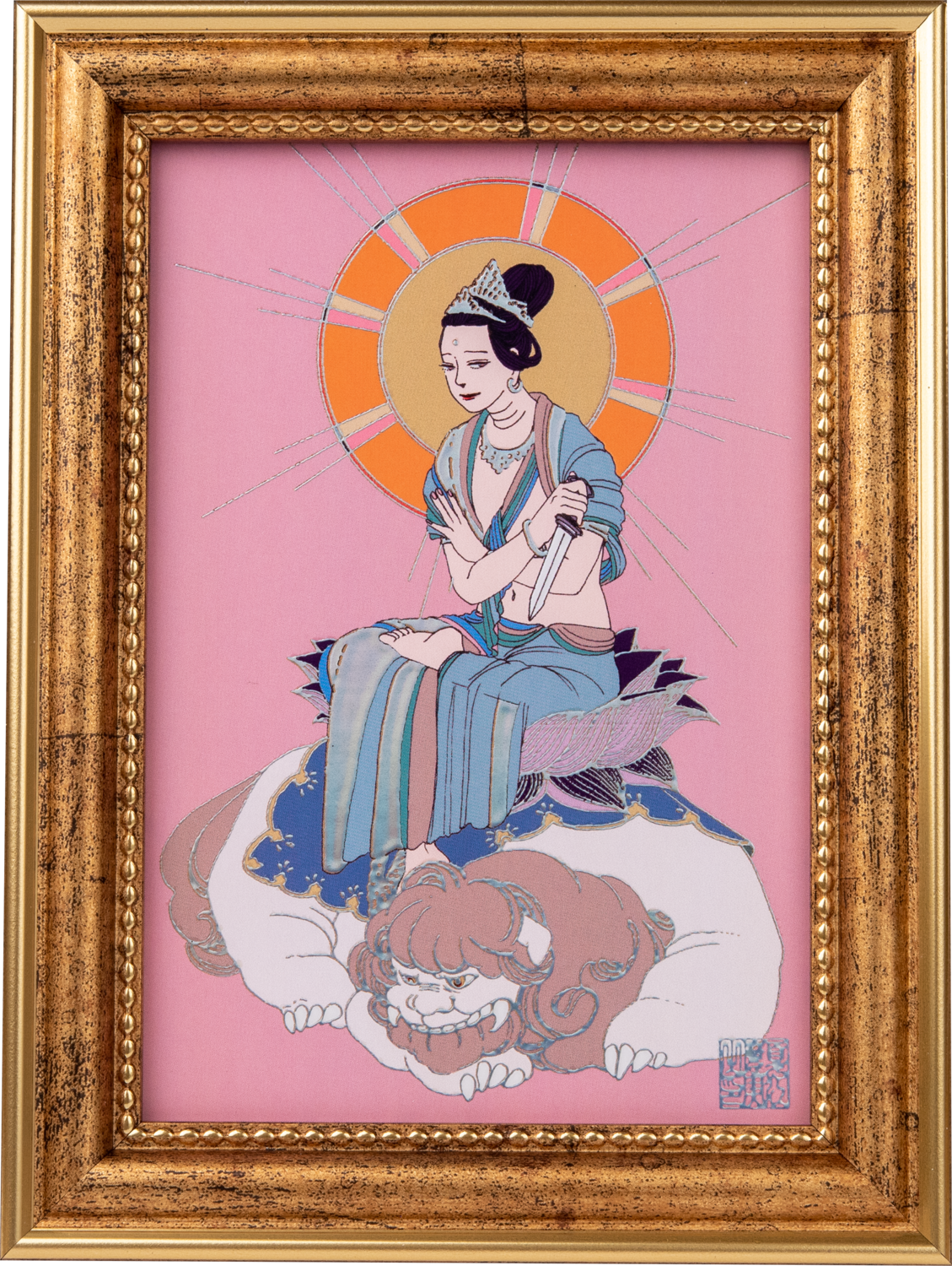 Monjyu Bodhisattva Natsue Mami Art Frame (卯年 文殊菩薩 夏江まみ 開運守護本尊【S】)
