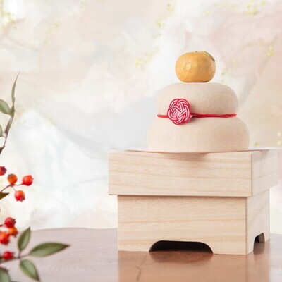 Kagami mochi(木彫 鏡餅 小)