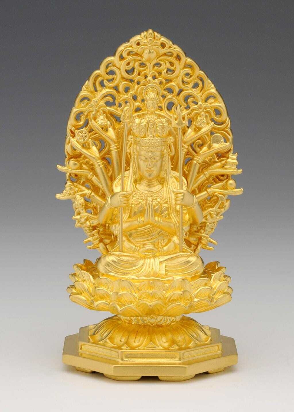 Senju Kannon(千手観音 純金製 総高10cm)
