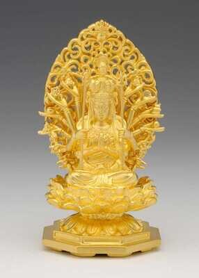 Senju Kannon(千手観音 純金製 総高10cm)