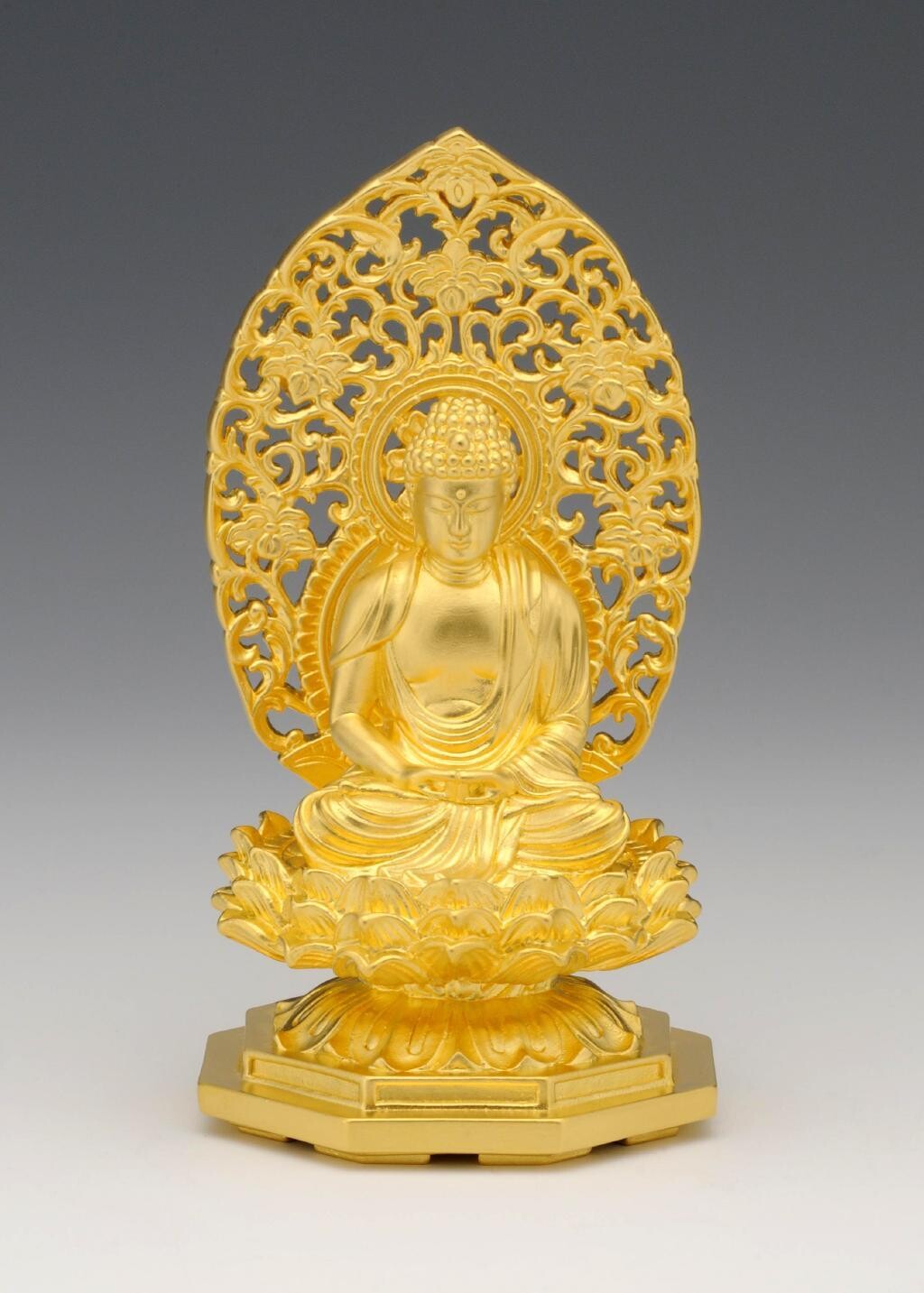 Amida Nyorai(阿弥陀如来 純金製 総高10cm)