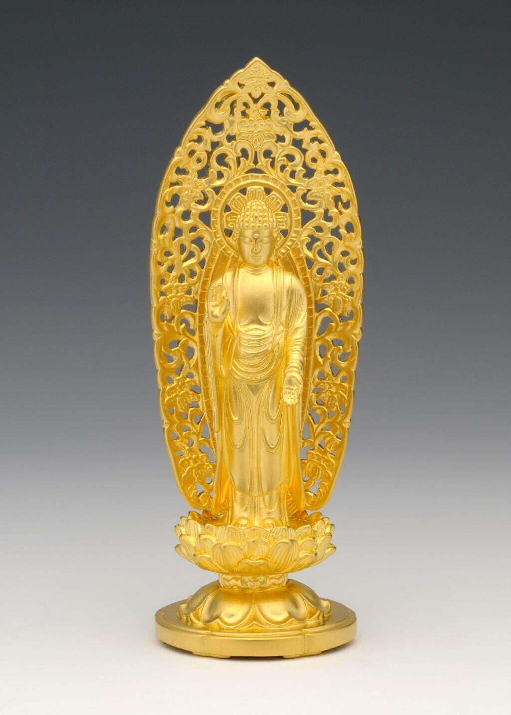 Amida Nyorai(阿弥陀如来 浄土型 純金製 総高13cm)