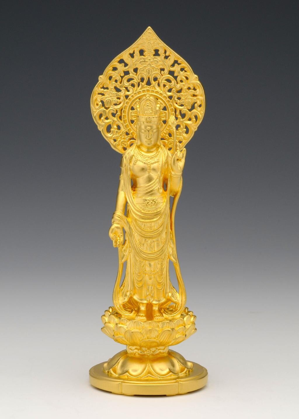 Sho Kanzeon(聖観世音菩薩 純金製 総高14cm)