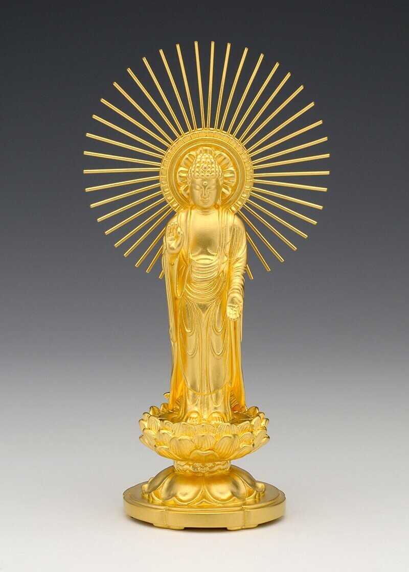 Amida Nyorai(阿弥陀如来 東本願寺 純金製 総高13cm)