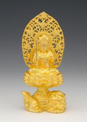 Monju Bosatsu(文殊菩薩 純金製 総高11.3cm)