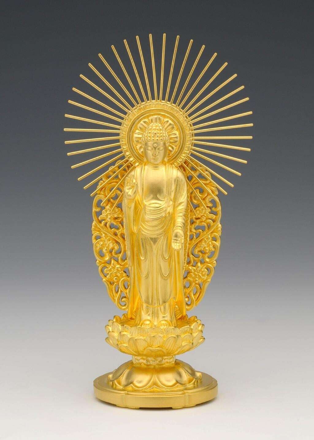 Amida Nyorai(阿弥陀如来 西本願寺 純金製 総高13cm)
