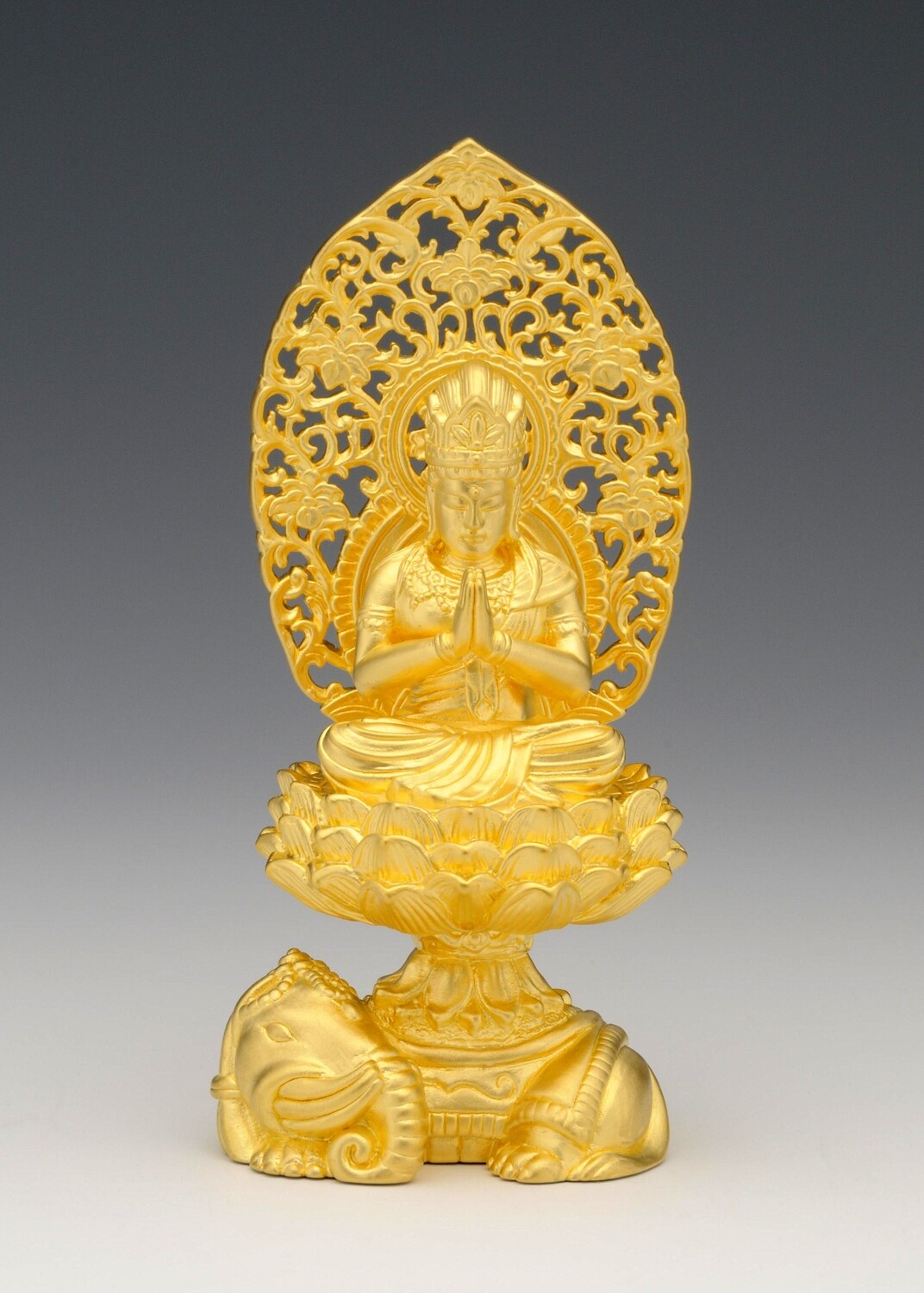 Fugen Bosatsu(普賢菩薩 純金製 総高11.3cm)