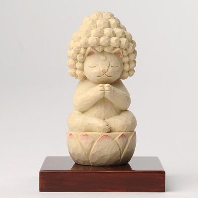 Goko Shiyui Amitabha (Amida) Cat Buddha (五劫思惟阿弥陀 猫仏)