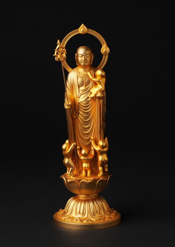 Koyasu Jizo (子安地蔵菩薩) 26cm (Gold Plating Finish)