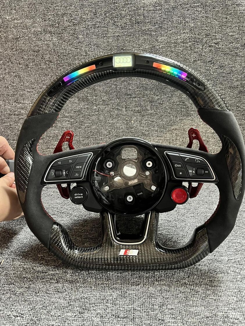 LED Carbon Fiber Steering wheel for Audi A3/A4/A5/Q5/Q3/RS6/RS7/S3/S4/S5/RS4/RS5/RS3