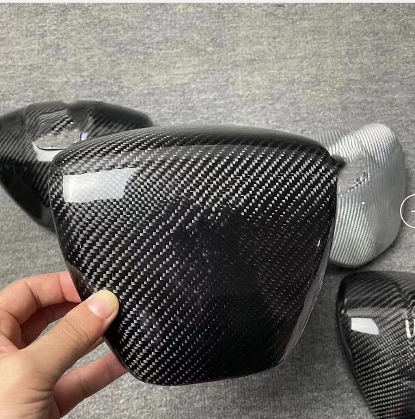 Carbon fiber horn Cover for Acura TSX // Black carving fiber with a red carbon fiber A