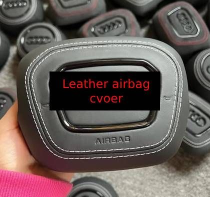 Leather airbag cover with white stitching for Audi 2019