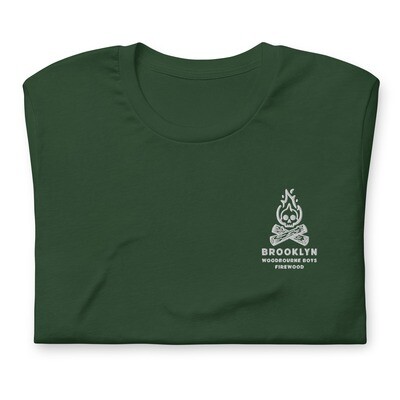Wooden Skull Embroidered T-Shirt - Dark