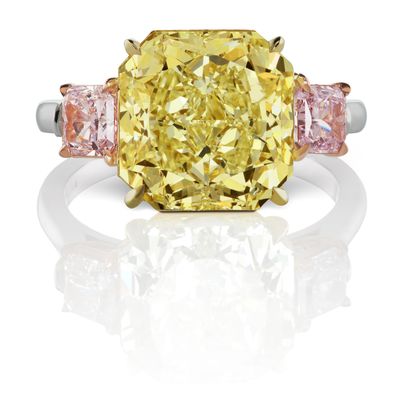 Scarselli 6.96 Ct. Fancy Yellow Diamond Engagement Ring