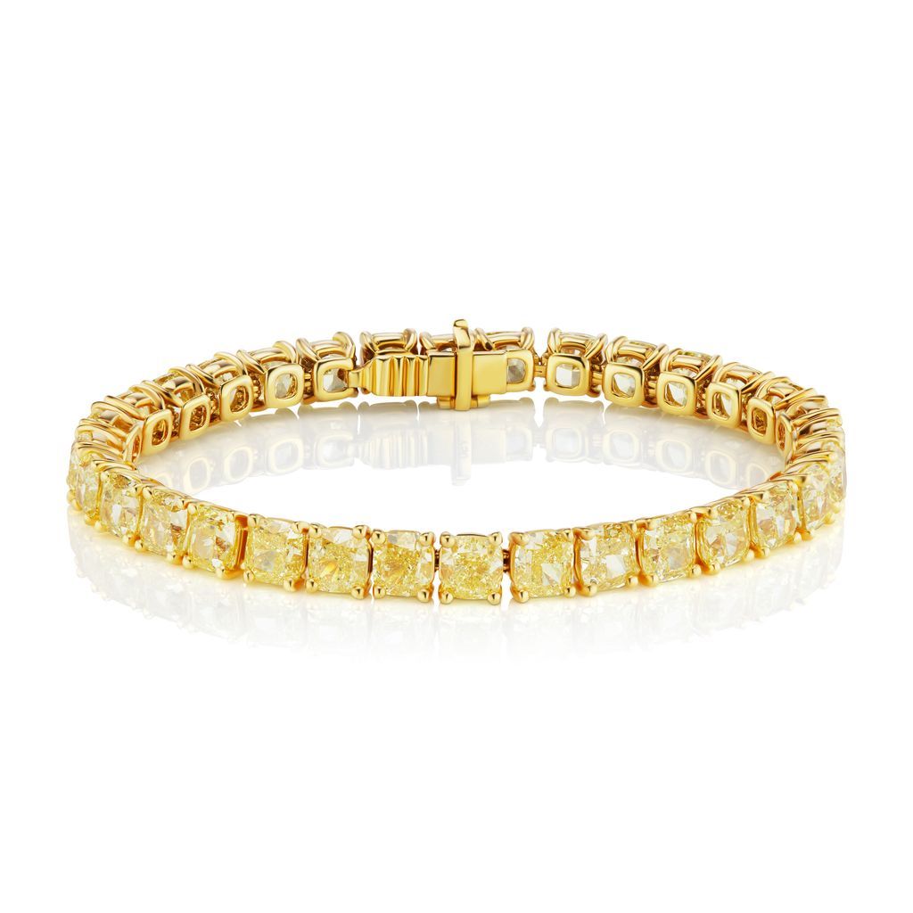Scarselli 32.77 Fancy Yellow Diamonds Tennis Bracelet