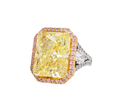Scarselli 10.35 Carat Fancy Light Yellow Diamond Engagement Ring