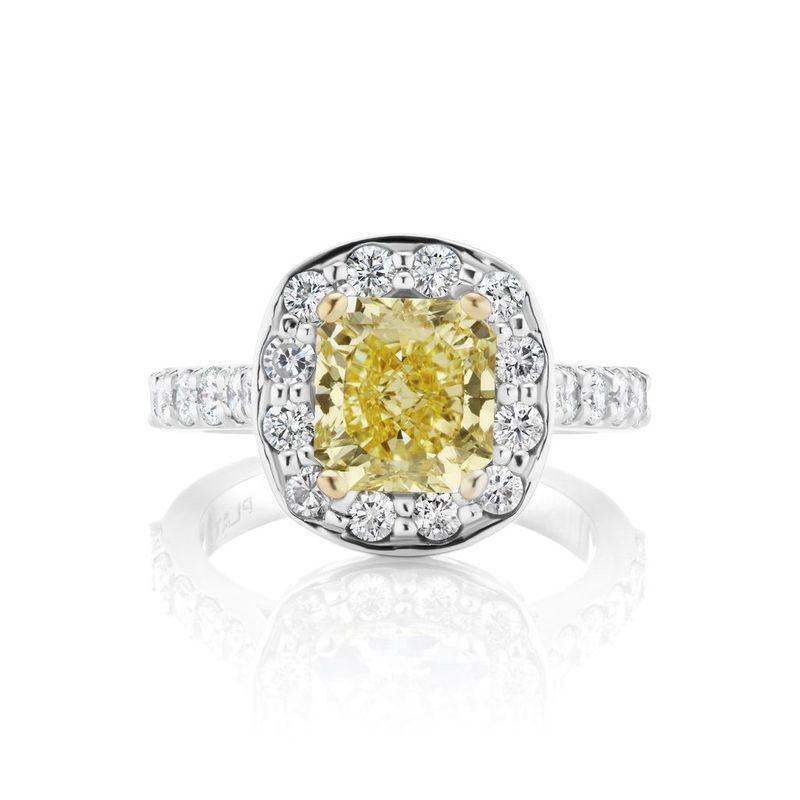 Scarselli 3 Carat Fancy Light Yellow Diamond Engagement Ring