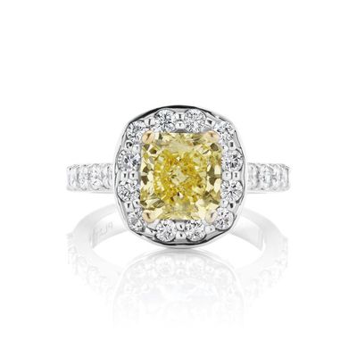 Scarselli 3 Carat Fancy Light Yellow Diamond Engagement Ring