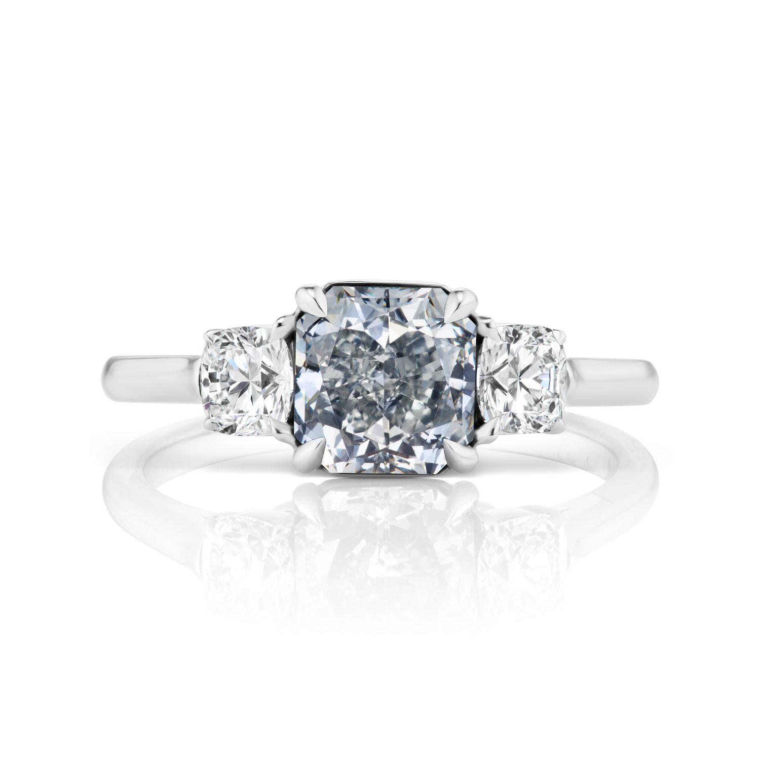 Scarselli 1.41 Carat Fancy Grey Blue Diamond Engagement Ring