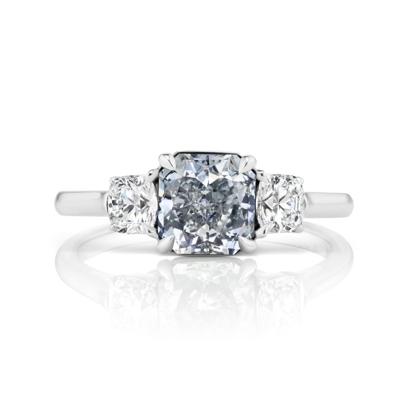 Scarselli 1.41 Carat Fancy Grey Blue Diamond Engagement Ring