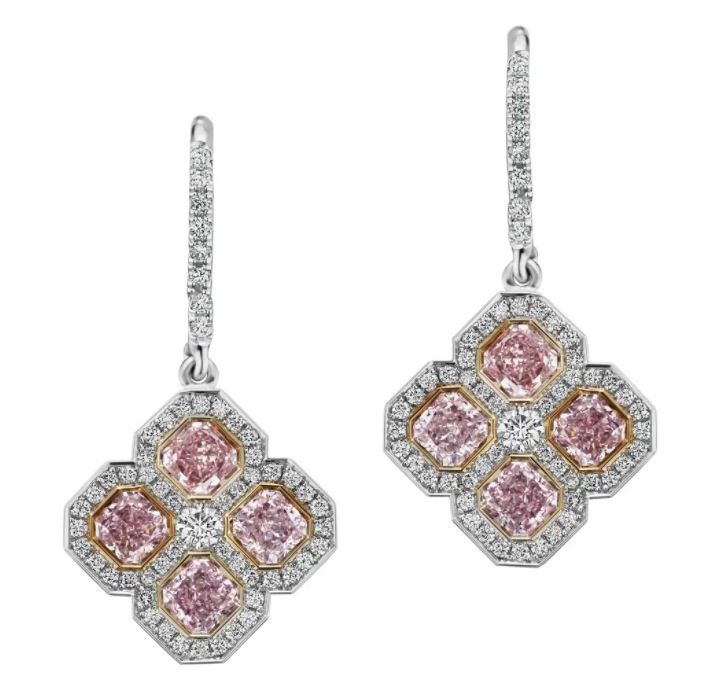 Scarselli 1.34 Carat Fancy Pink Diamond Earrings