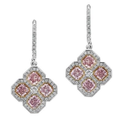Scarselli 1.34 Carat Fancy Pink Diamond Earrings