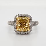 Scarselli 3.02 Carat Fancy Intense Yellow Diamond Engagement Ring