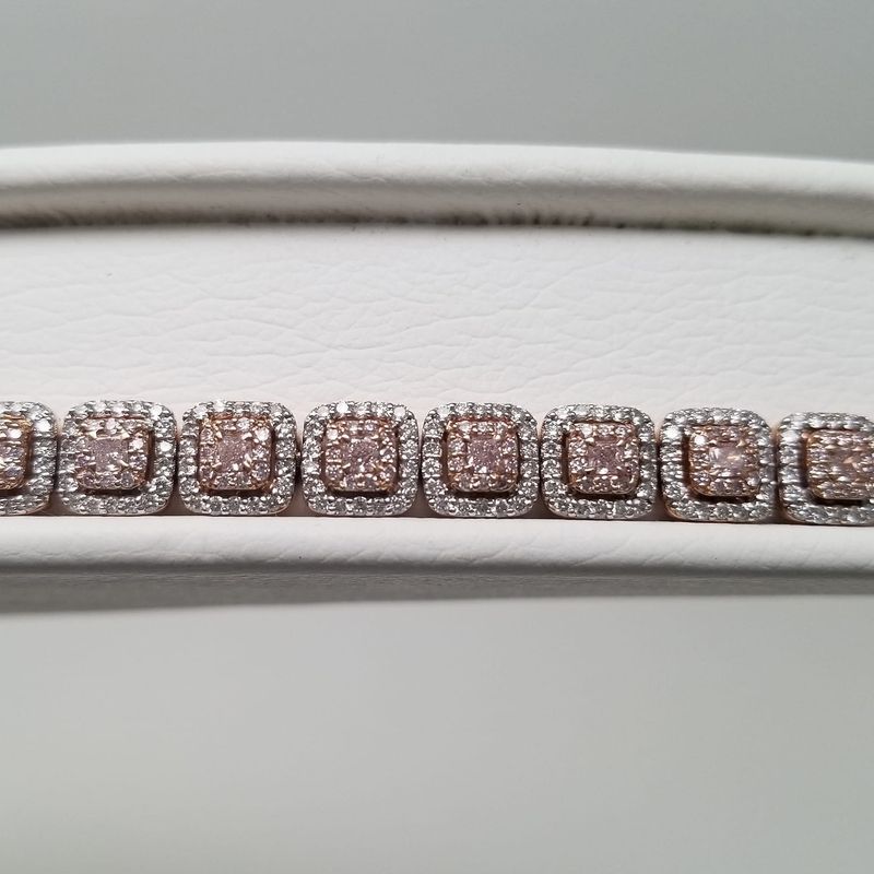 Scarselli 1.35 Natural Fancy Pink Diamond Tennis Bracelet