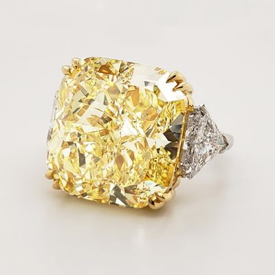 Scarselli 21.81 Carat Fancy Intense Yellow Diamond Ring