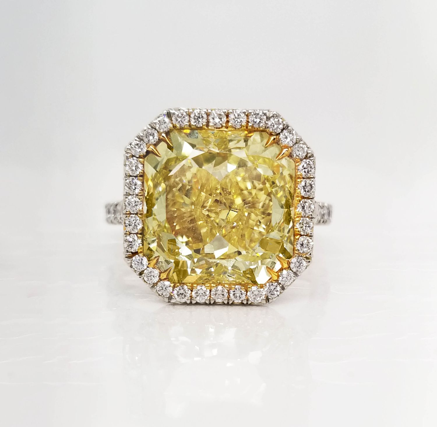 Scarselli 7.01 Fancy Intense Yellow Natural Diamond Engagement Ring
