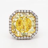 Scarselli 15.03 Carat Fancy Intense Yellow Natural Diamond Engagement Ring