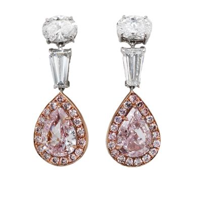 Scarselli 3.03 Carats of Fancy Pink Natural Diamond Earrings