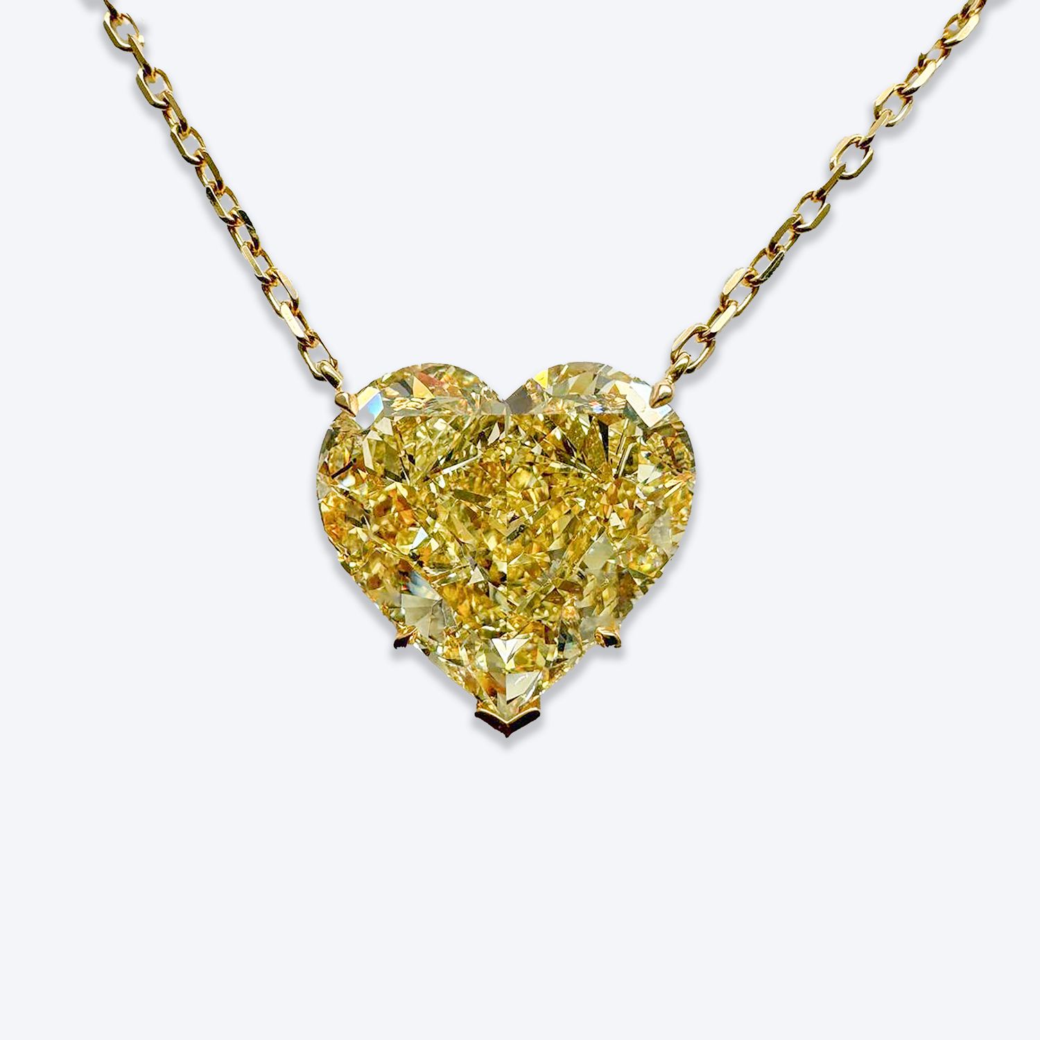 Scarselli 28.20 Fancy Intense Yellow Natural Diamond Necklace