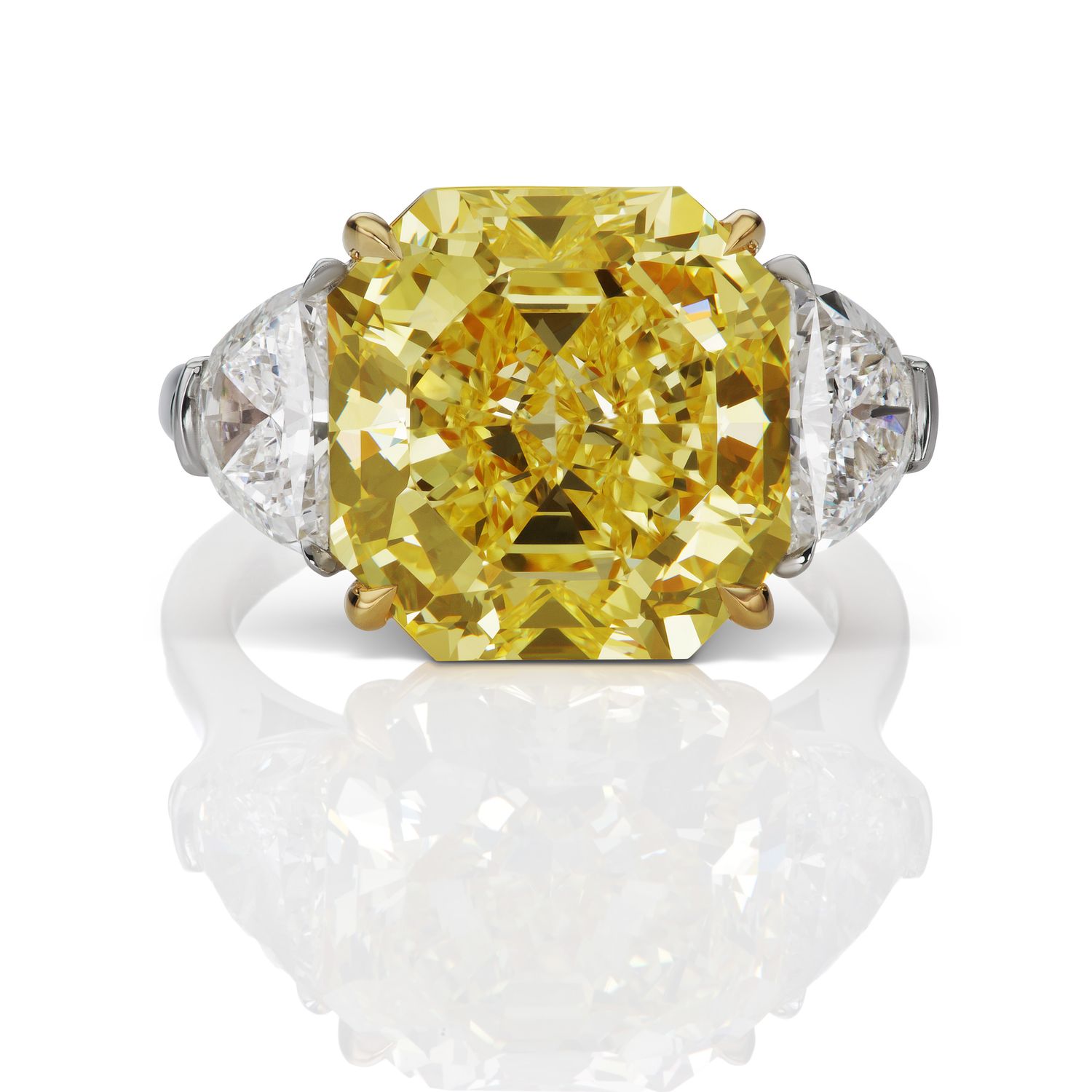 Scarselli 10.05 Fancy Intense Yellow Internally Flawless Natural Diamond Engagement Ring