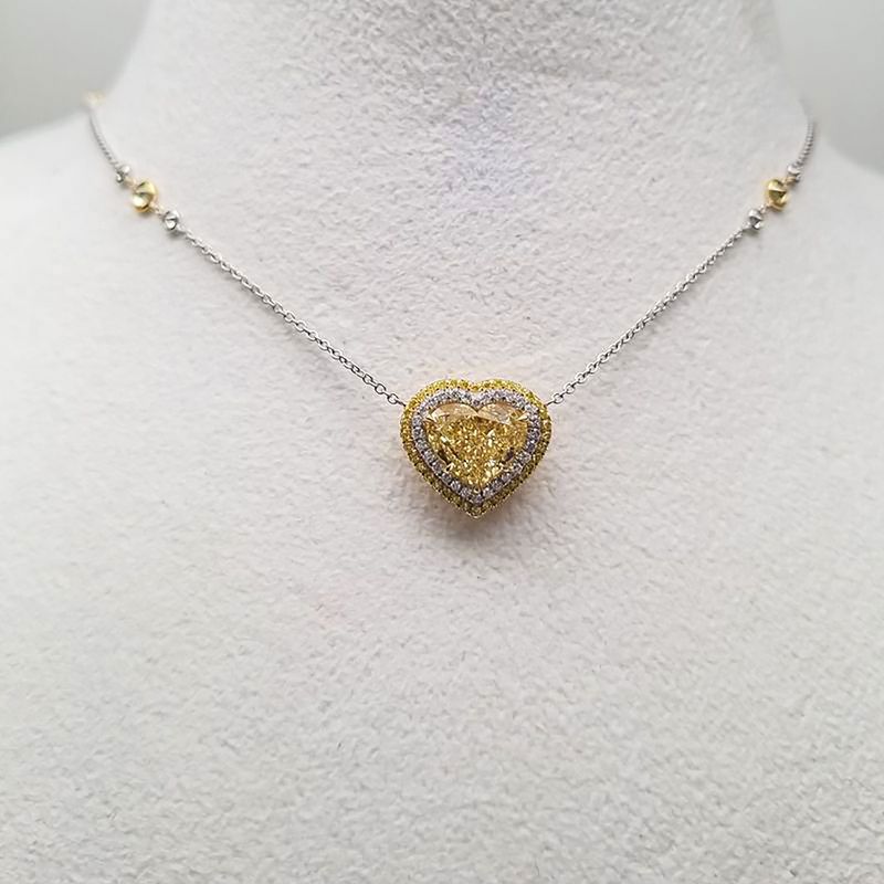 Scarselli 9.14 Carats Fancy Yellow Natural Diamond Necklace