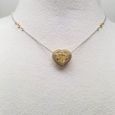 Scarselli 9.14 Carats Fancy Yellow Natural Diamond Necklace