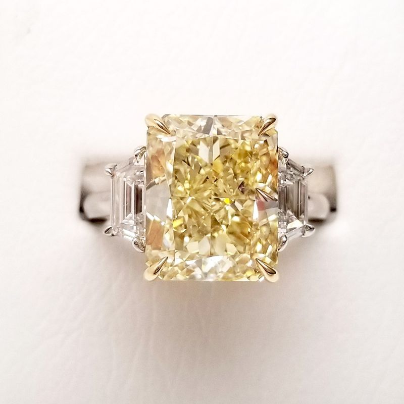 Scarselli 7.11 Carat Fancy Yellow Natural Diamond Engagement Ring
