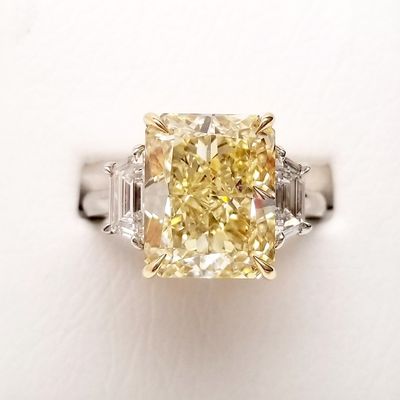 Scarselli 7.11 Carat Fancy Yellow Natural Diamond Engagement Ring