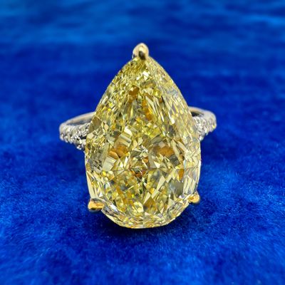 6.67 Carat Fancy Yellow Natural Diamond Engagement Ring