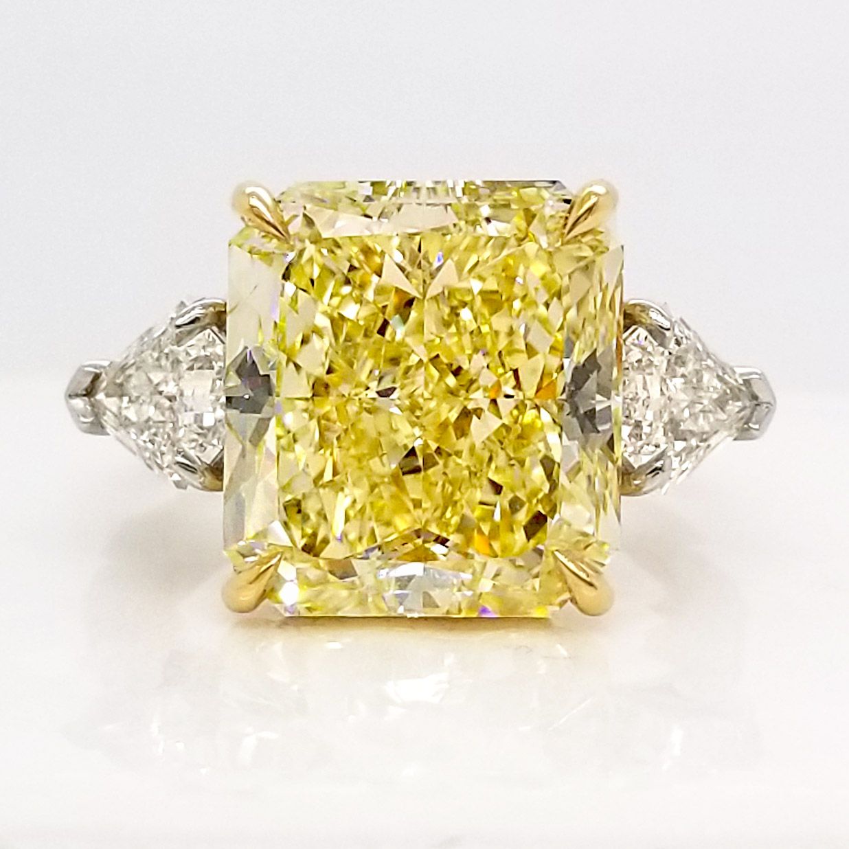 Scarselli 9.02 Carat Fancy Yellow Natural Diamond Engagement Ring
