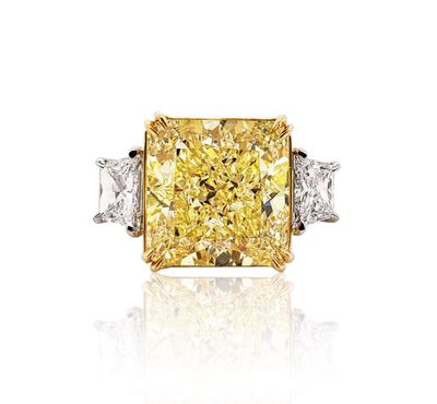 Scarselli 11.21 Fancy Yellow Natural Diamond Engagement Ring