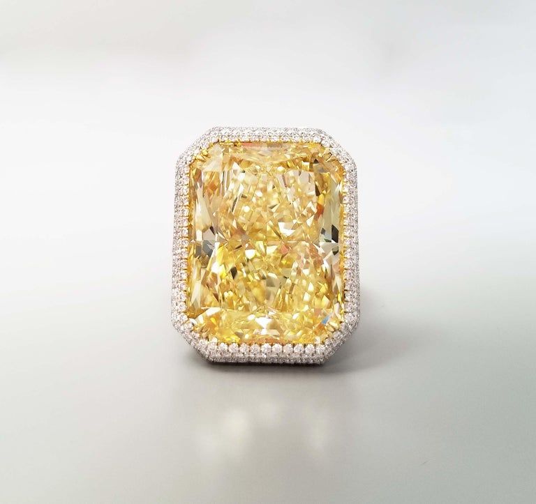 Scarselli 31.46 Fancy Yellow Natural Diamond Engagement Ring