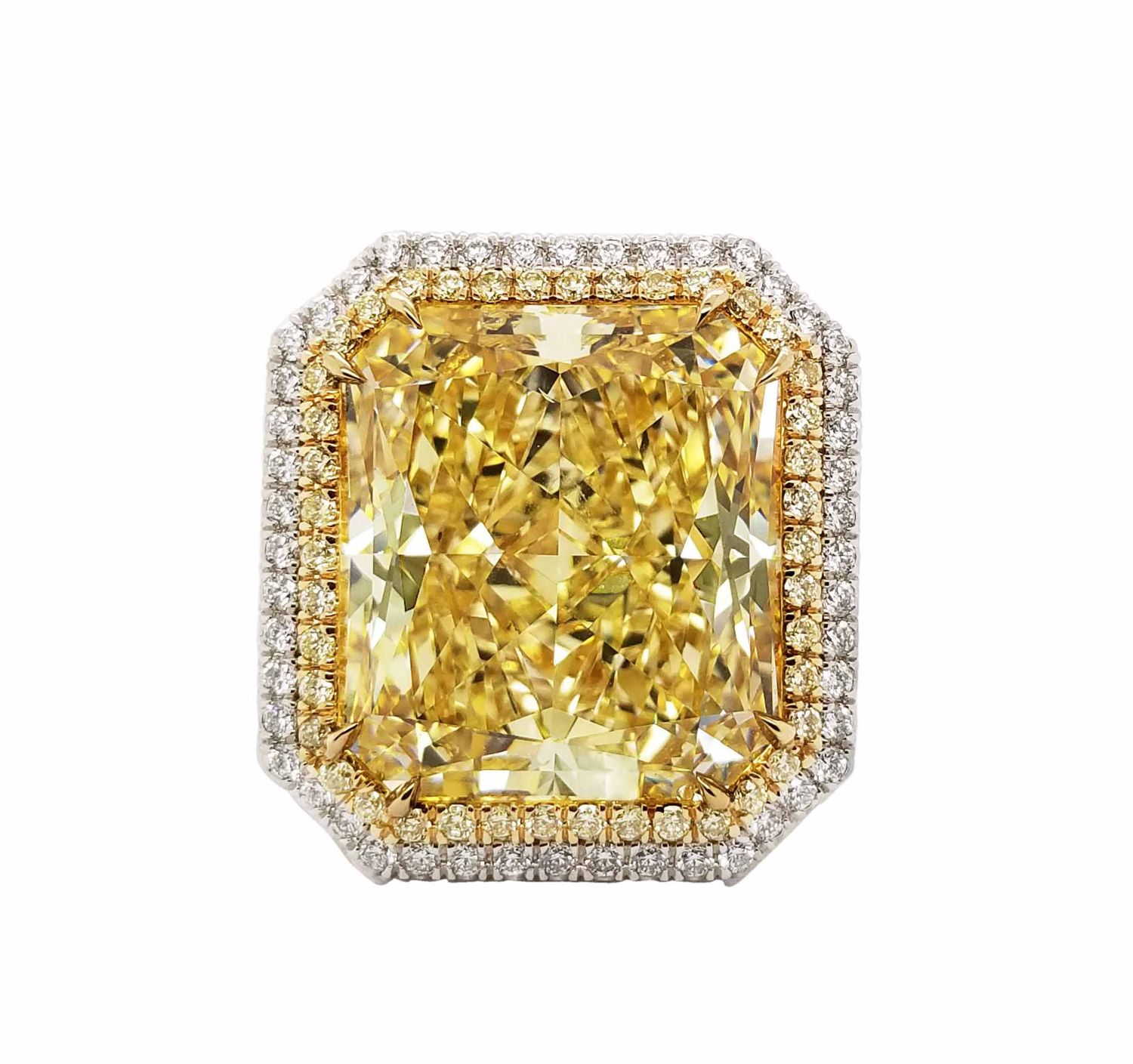 Scarselli 24.16 Carat Fancy Yellow Natural Diamond Engagement Ring