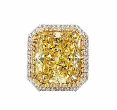 Scarselli 24.16 Carat Fancy Yellow Natural Diamond Engagement Ring