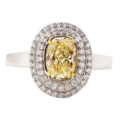 ​Scarselli 1.20 Carat Fancy Light Yellow Diamond Ring