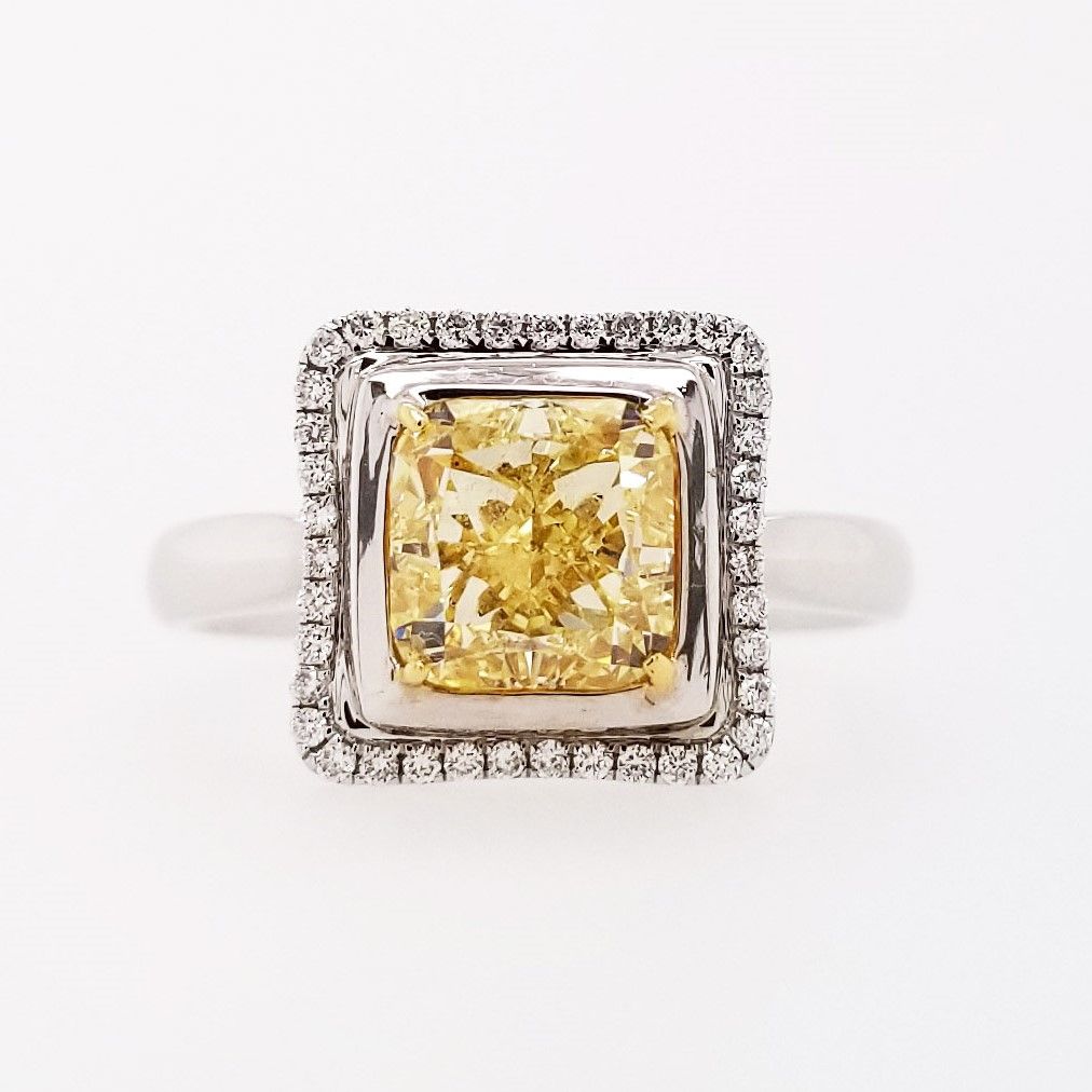​Scarselli 2.02 Carat Fancy Yellow Diamond Engagement Ring