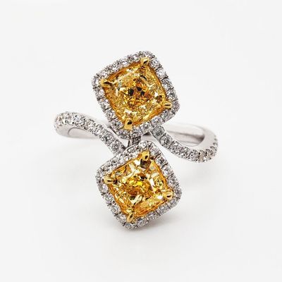 ​Scarselli 2.03 Carats Fancy Yellow Cocktail Ring