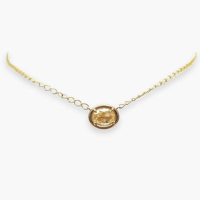 ​Scarselli 1.14 Carats  Fancy Yellow Natural Diamond Necklace