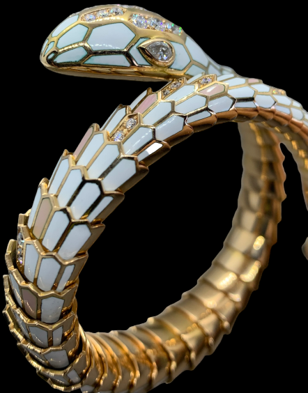 Viper Serpenti Bracelet Enamel and Diamonds