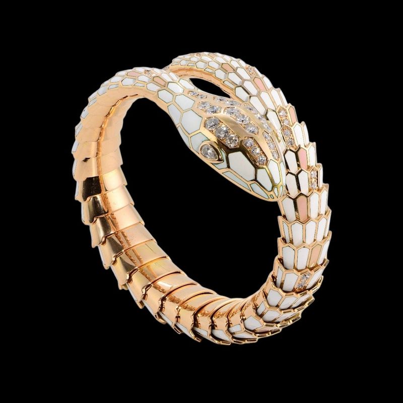 Viper Serpenti Bracelet Enamel and Diamonds